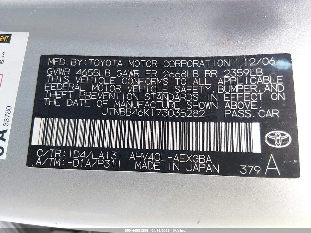JTNBB46K173035282 2007 TOYOTA CAMRY HYBRID photo no. 9