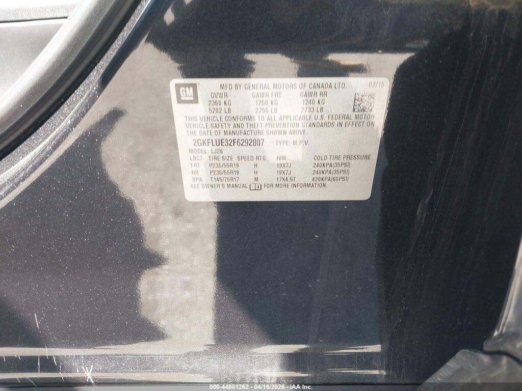 2GKFLUE32F6292007 2015 GMC TERRAIN photo no. 9
