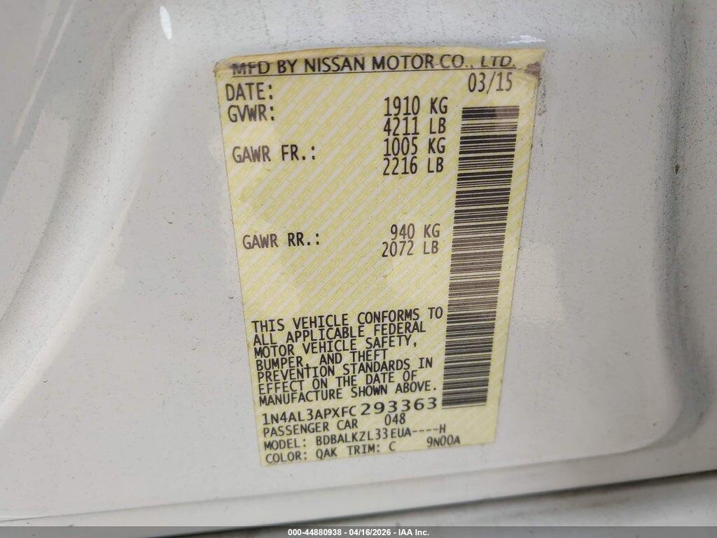 1N4AL3APXFC293363 2015 NISSAN ALTIMA photo no. 9