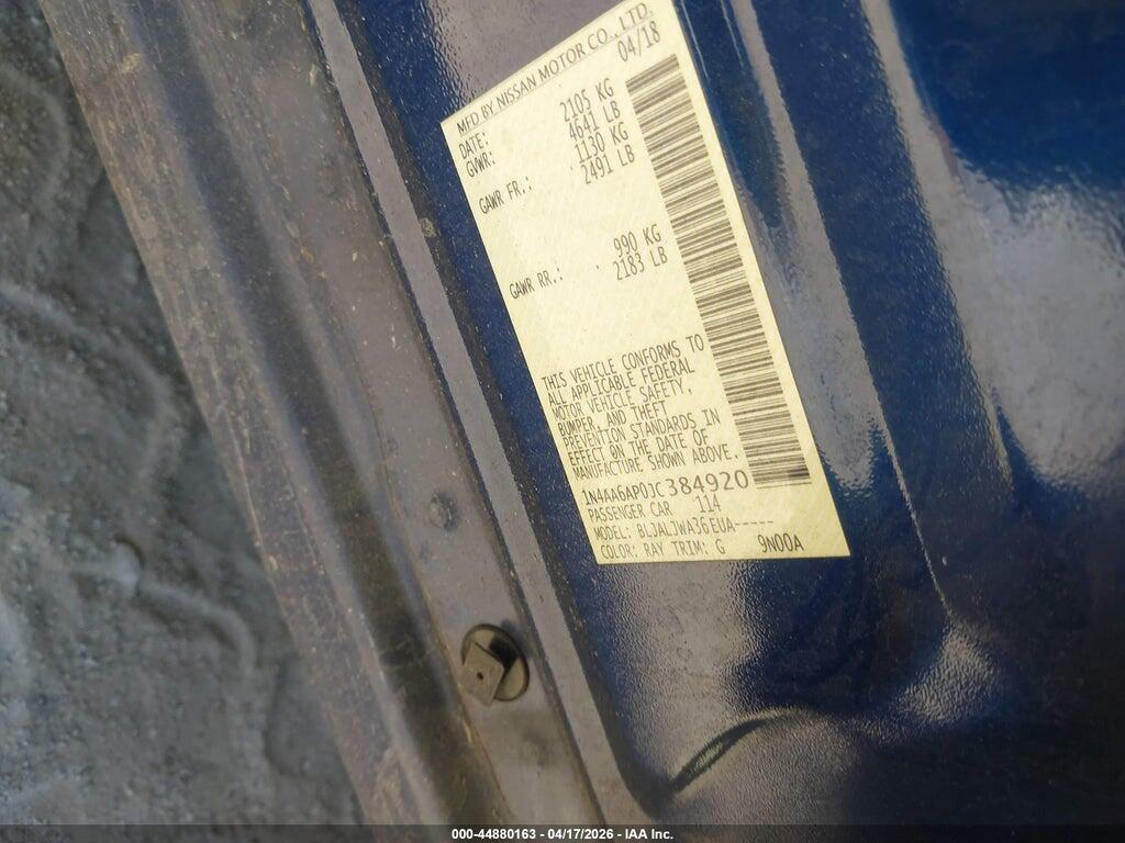 1N4AA6AP0JC384920 2018 NISSAN MAXIMA photo no. 9
