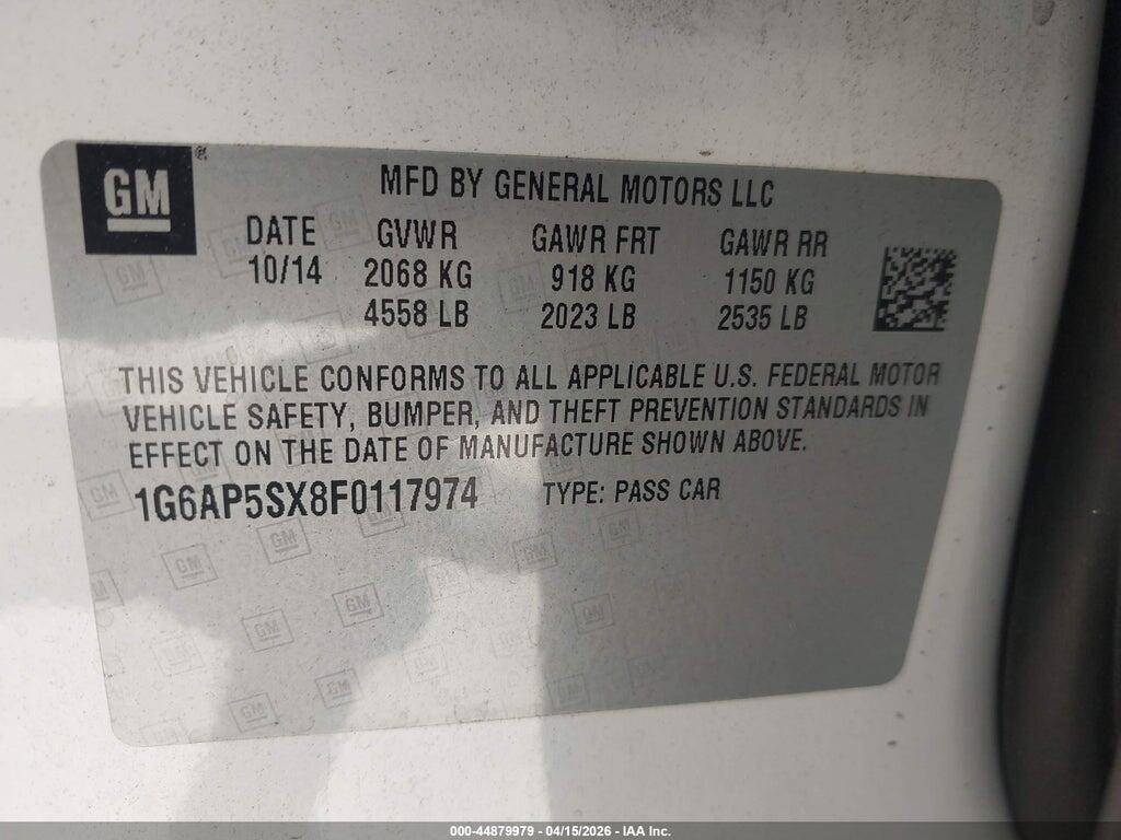 1G6AP5SX8F0117974 2015 CADILLAC CTS photo no. 9