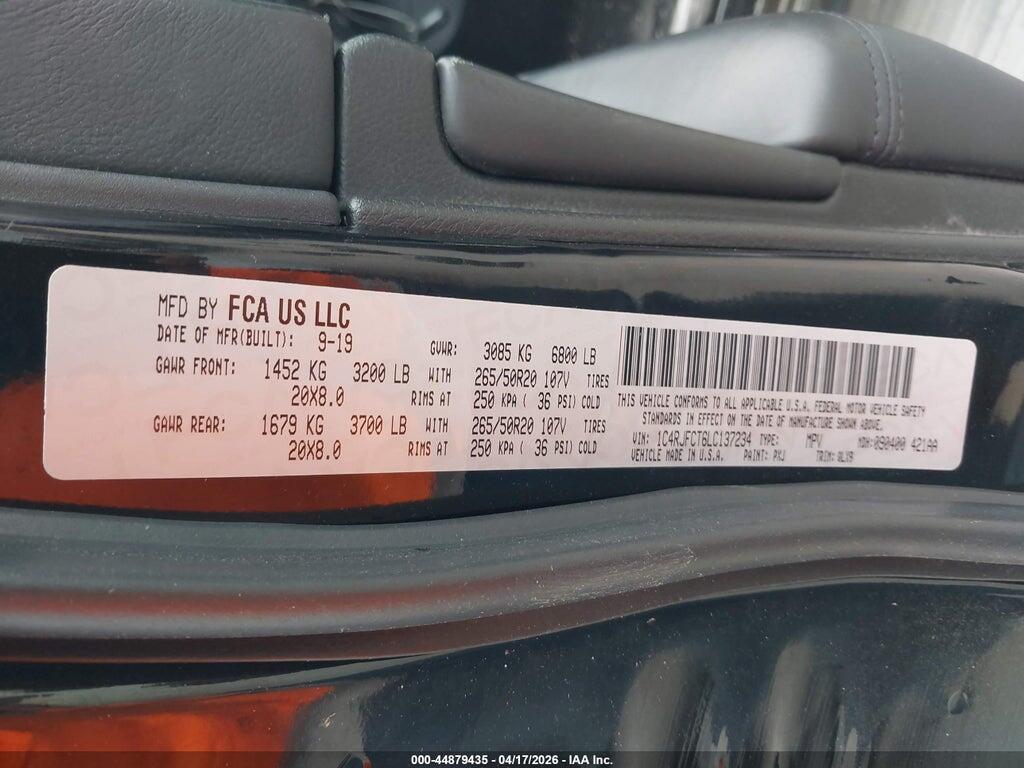 1C4RJFCT6LC137234 2020 JEEP GRAND CHEROKEE photo no. 9
