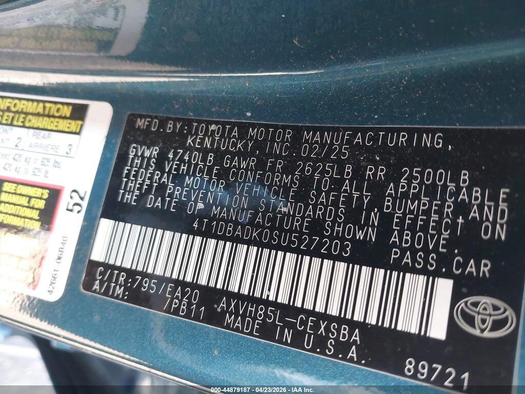 4T1DBADK0SU527203 2025 TOYOTA CAMRY photo no. 9