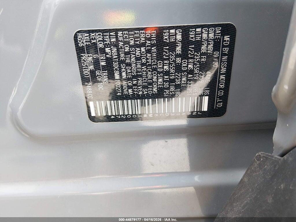 JN8AT3DC8MW100274 2021 NISSAN ROGUE photo no. 9