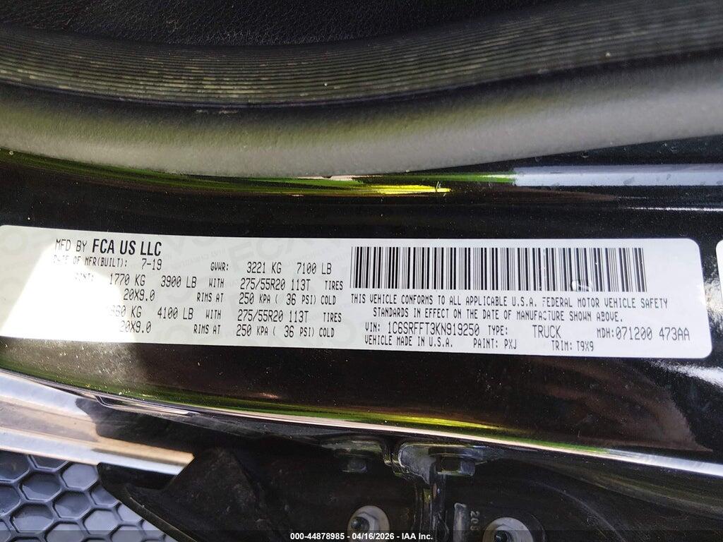 1C6SRFFT3KN919250 2019 RAM 1500 photo no. 9