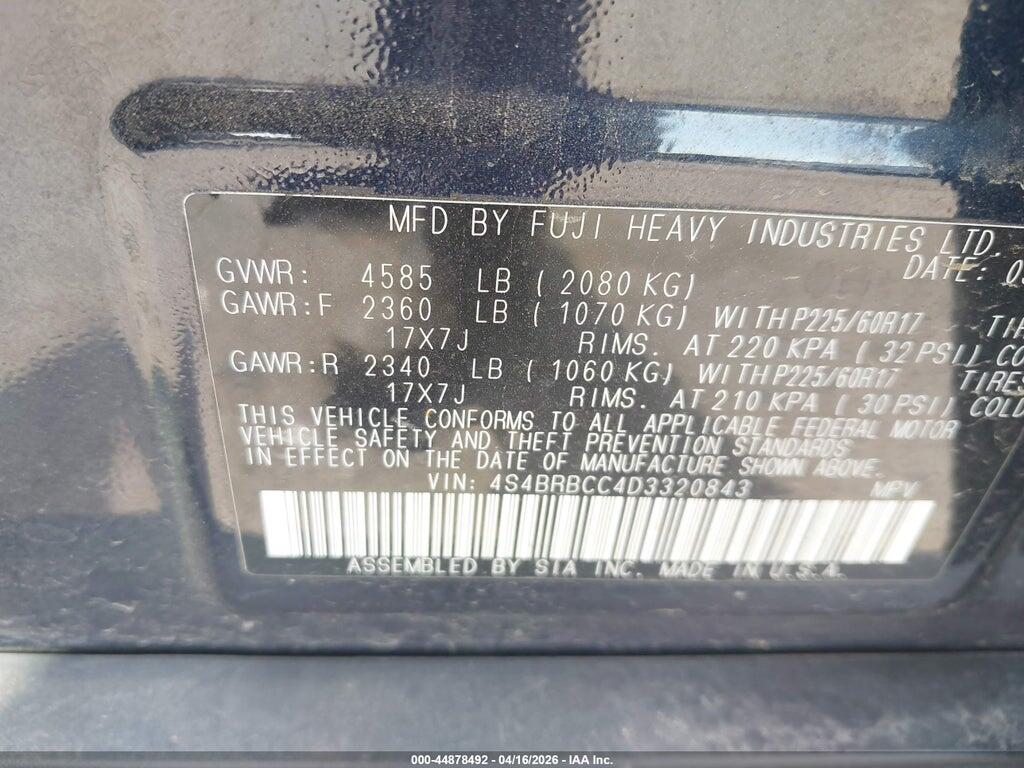 4S4BRBCC4D3320843 2013 SUBARU OUTBACK photo no. 9