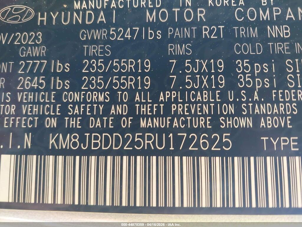 KM8JBDD25RU172625 2024 HYUNDAI TUCSON PLUG-IN HYBRID photo no. 9