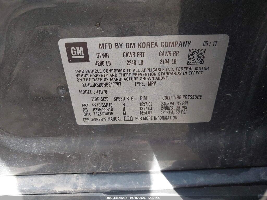 KL4CJASB0HB217797 2017 BUICK ENCORE photo no. 9