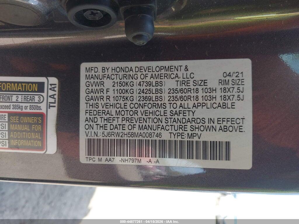 5J6RW2H58MA008746 2021 HONDA CR-V photo no. 9