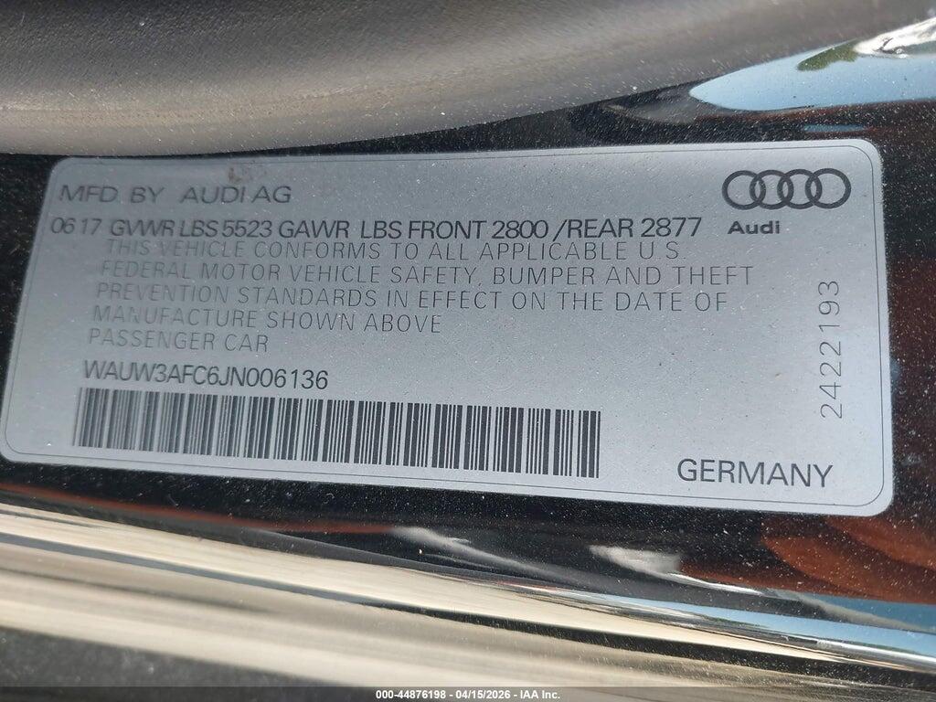 WAUW3AFC6JN006136 2018 AUDI A7 photo no. 9