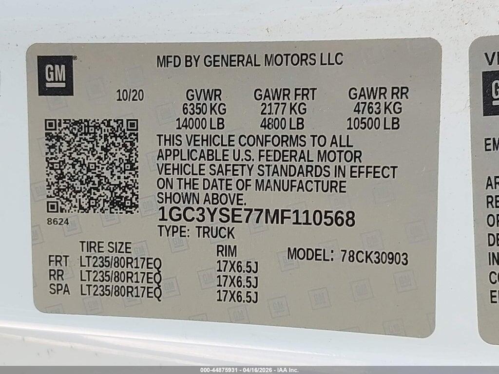 1GC3YSE77MF110568 2021 CHEVROLET SILVERADO 3500HD photo no. 8