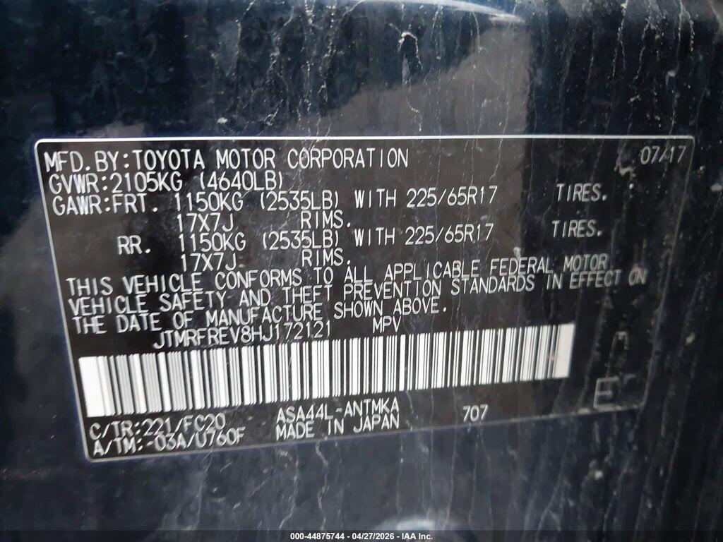 JTMRFREV8HJ172121 2017 TOYOTA RAV4 photo no. 9