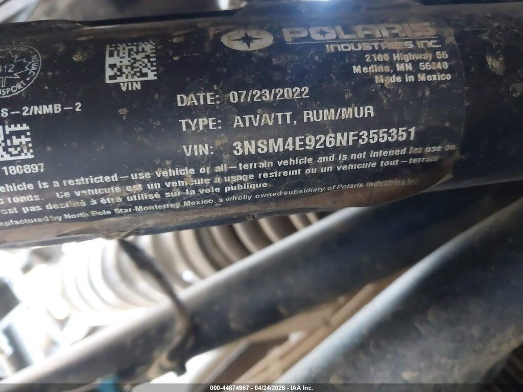 3NSM4E926NF355351 2022 POLARIS RZR photo no. 10