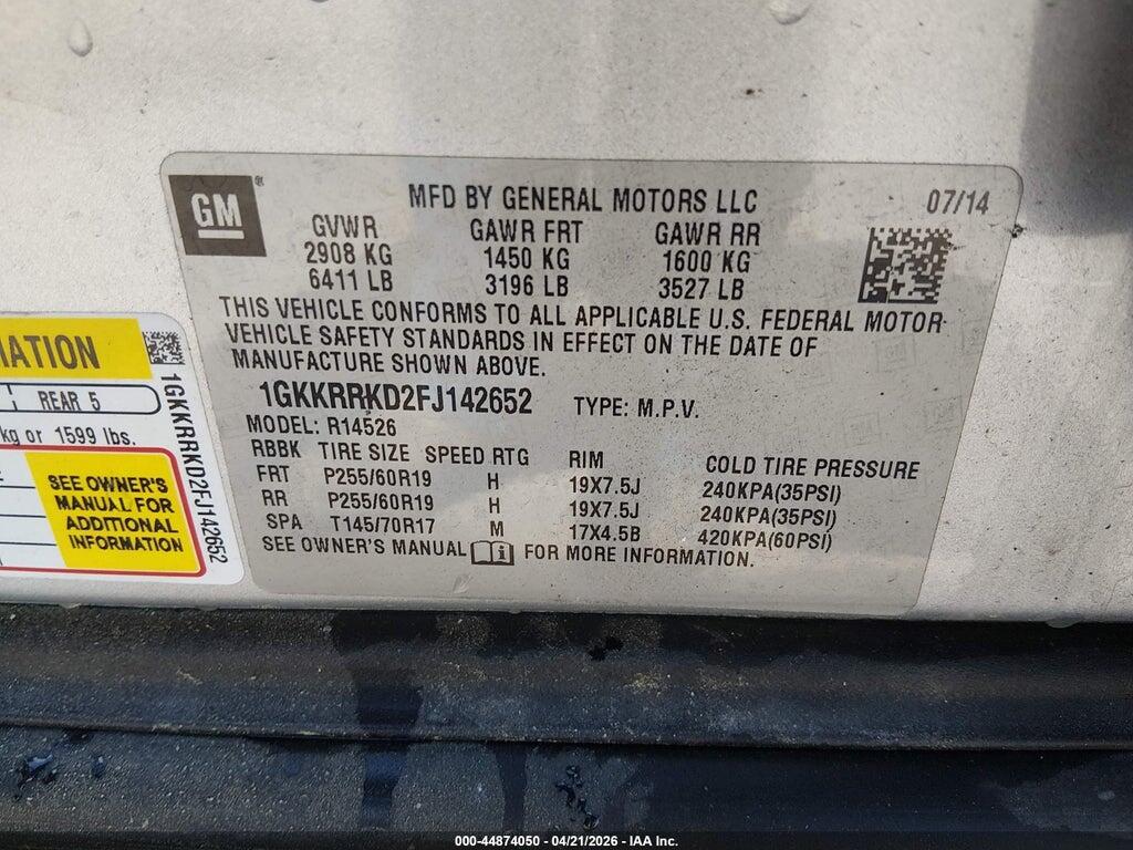 1GKKRRKD2FJ142652 2015 GMC ACADIA photo no. 9