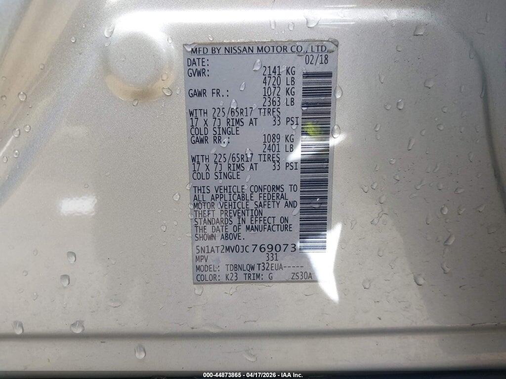 5N1AT2MV0JC769073 2018 NISSAN ROGUE photo no. 9