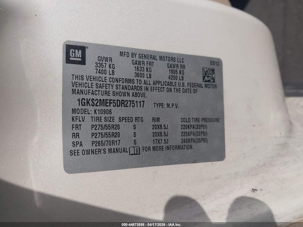 1GKS2MEF5DR275117 2013 GMC YUKON XL 1500 photo no. 9