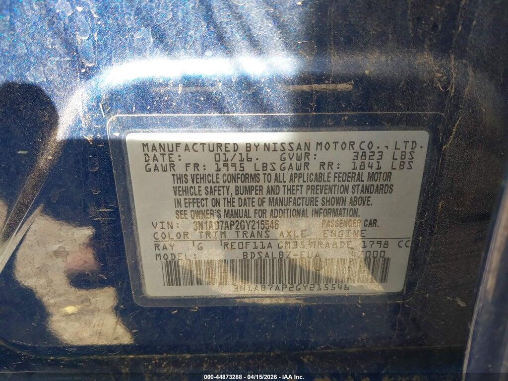 3N1AB7AP2GY215546 2016 NISSAN SENTRA photo no. 9