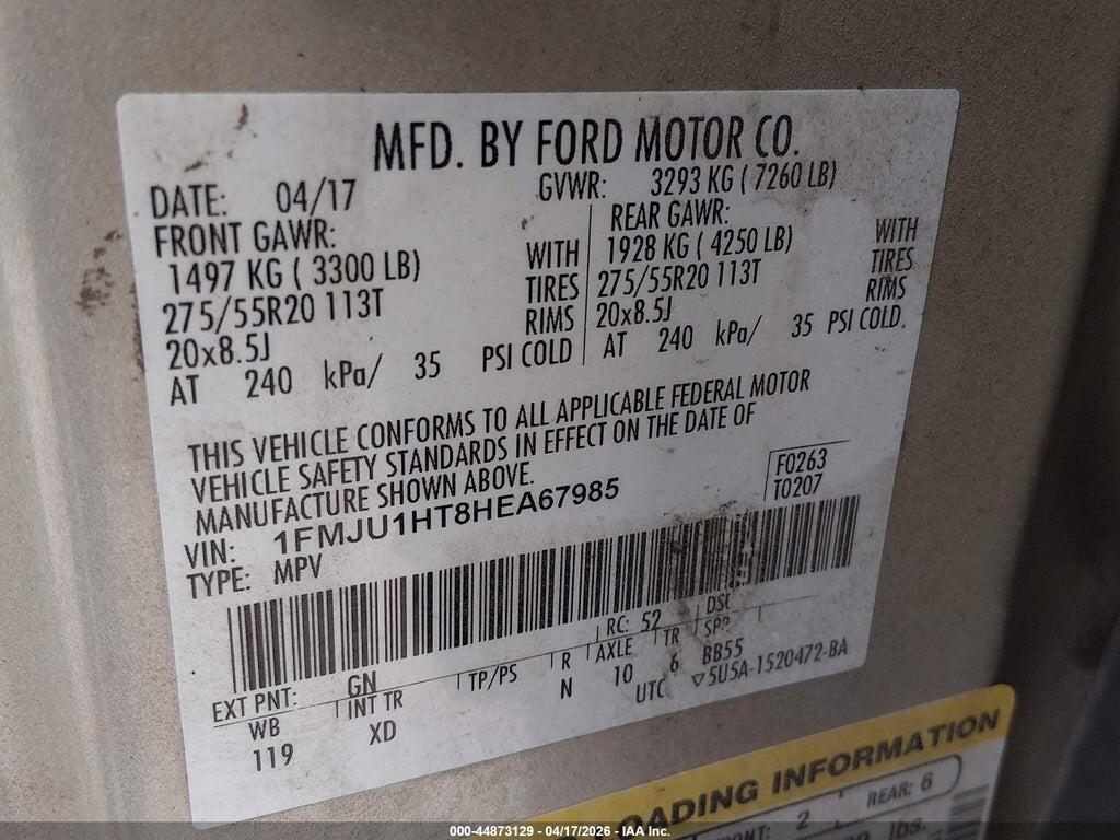 1FMJU1HT8HEA67985 2017 FORD EXPEDITION photo no. 9