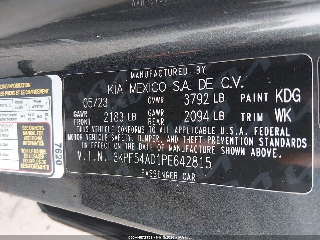 3KPF54AD1PE642815 2023 KIA FORTE photo no. 9