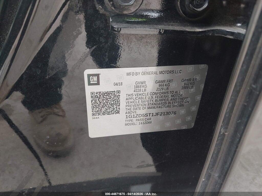 1G1ZD5ST1JF213076 2018 CHEVROLET MALIBU photo no. 9