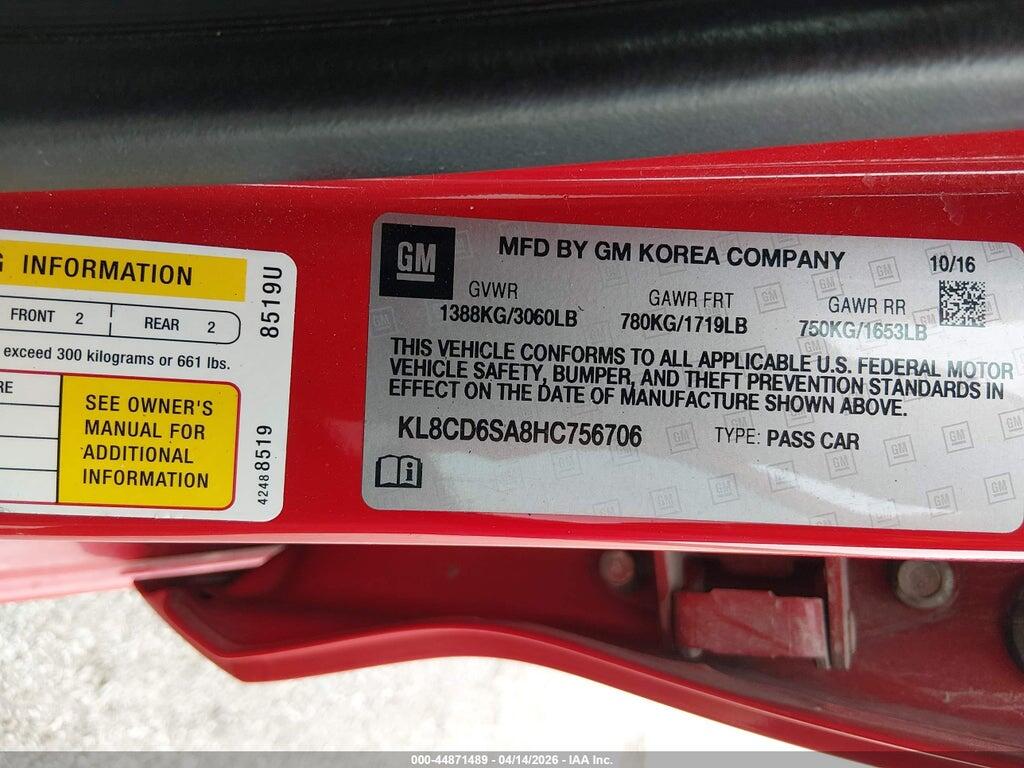 KL8CD6SA8HC756706 2017 CHEVROLET SPARK photo no. 9