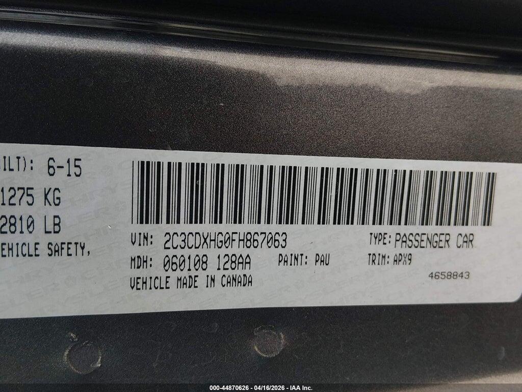 2C3CDXHG0FH867063 2015 DODGE CHARGER photo no. 9
