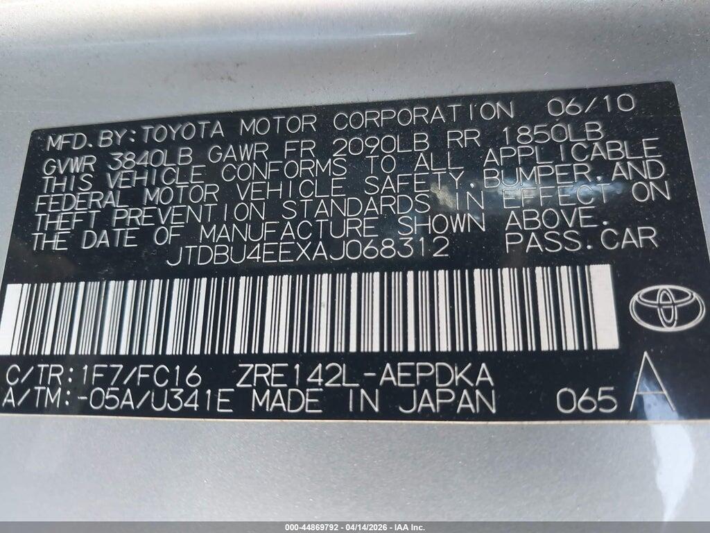 JTDBU4EEXAJ068312 2010 TOYOTA COROLLA photo no. 9