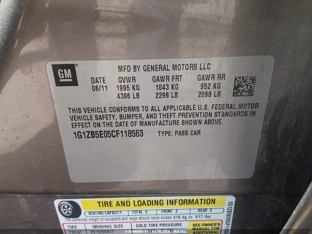 1G1ZB5E05CF118563 2012 CHEVROLET MALIBU photo no. 9
