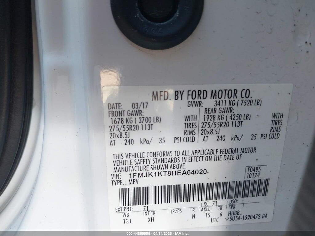 1FMJK1KT8HEA64020 2017 FORD EXPEDITION EL photo no. 9