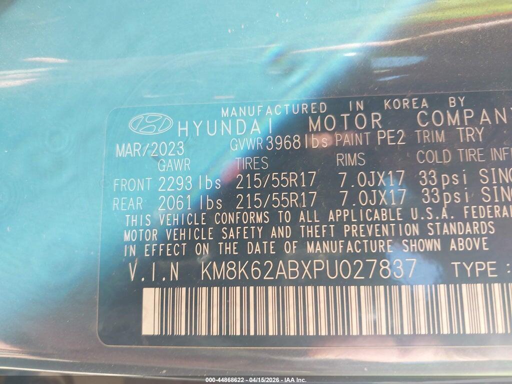 KM8K62ABXPU027837 2023 HYUNDAI KONA photo no. 9