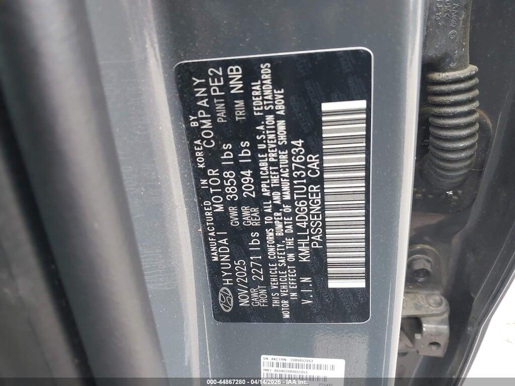 KMHLL4DG6TU137634 2026 HYUNDAI ELANTRA photo no. 9