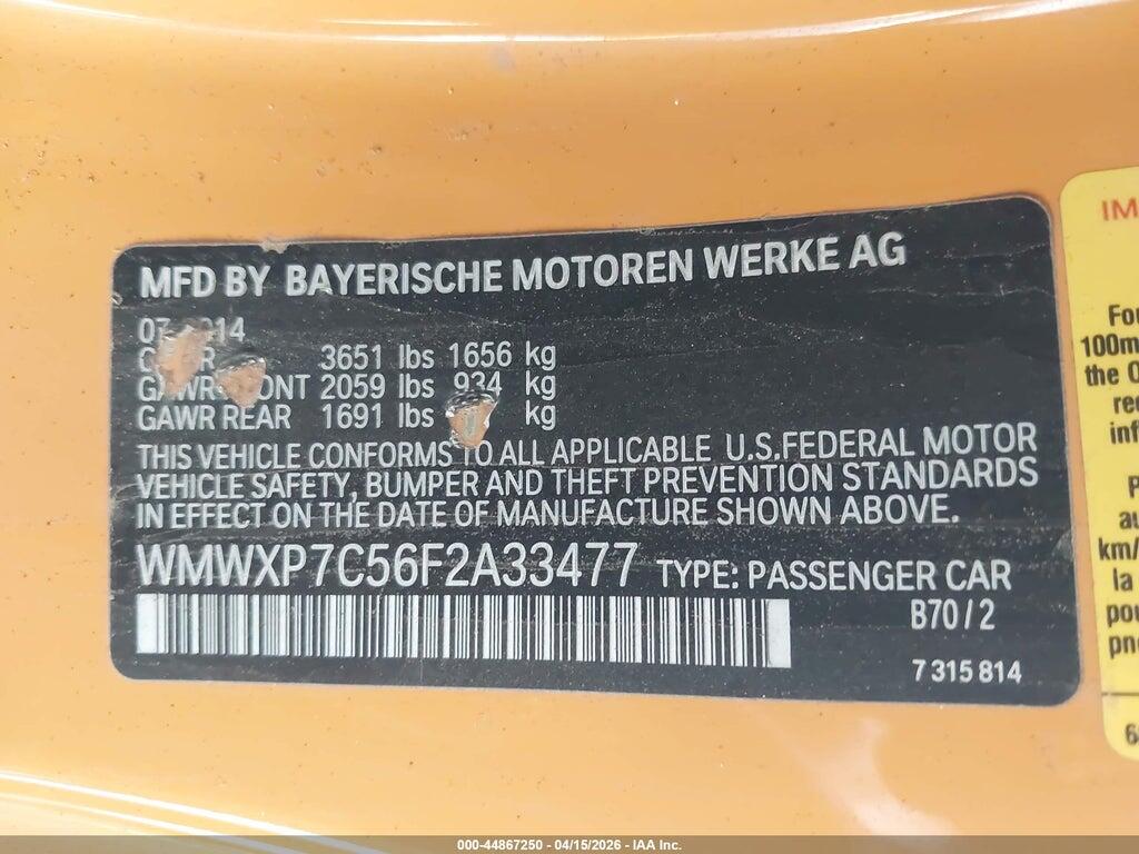 WMWXP7C56F2A33477 2015 MINI HARDTOP photo no. 9