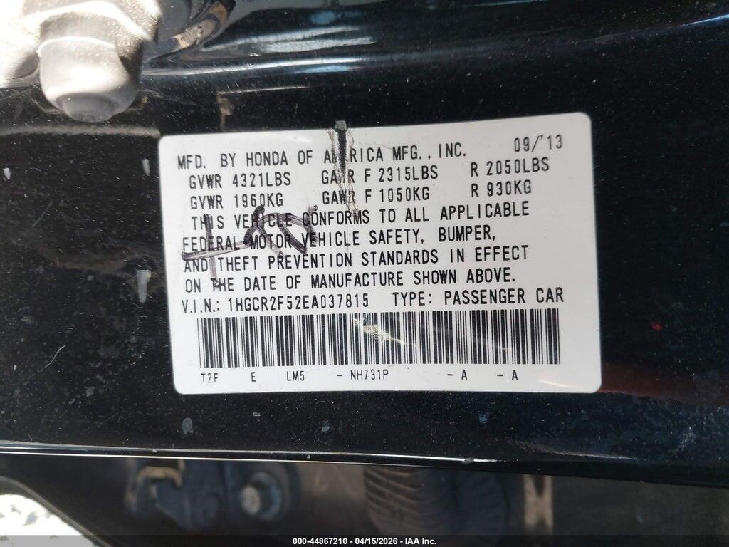 1HGCR2F52EA037815 2014 HONDA ACCORD photo no. 9