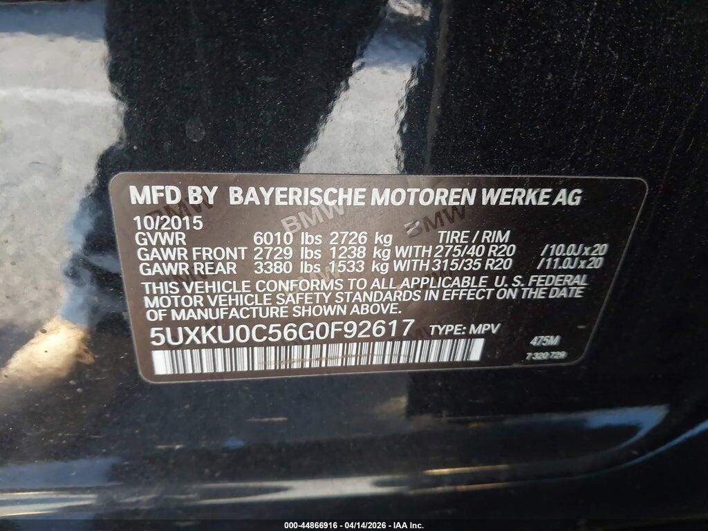 5UXKU0C56G0F92617 2016 BMW X6 photo no. 9