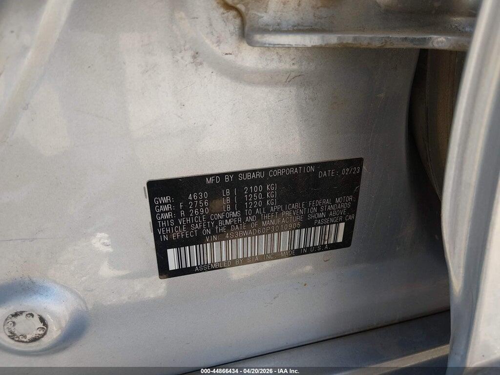 4S3BWAD60P3010905 2023 SUBARU LEGACY photo no. 9
