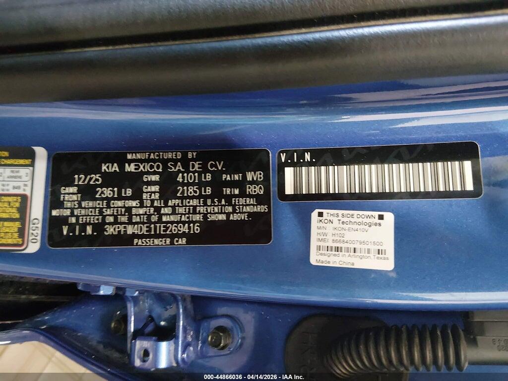3KPFW4DE1TE269416 2026 KIA K4 photo no. 9