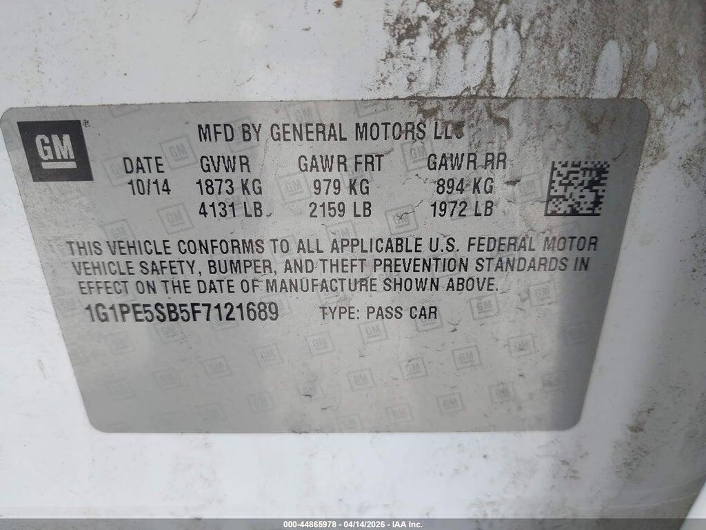 1G1PE5SB5F7121689 2015 CHEVROLET CRUZE photo no. 9