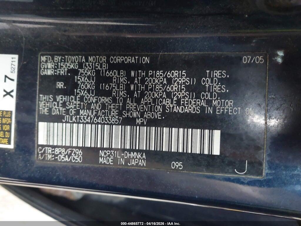 JTLKT334764033857 2006 SCION XB photo no. 9