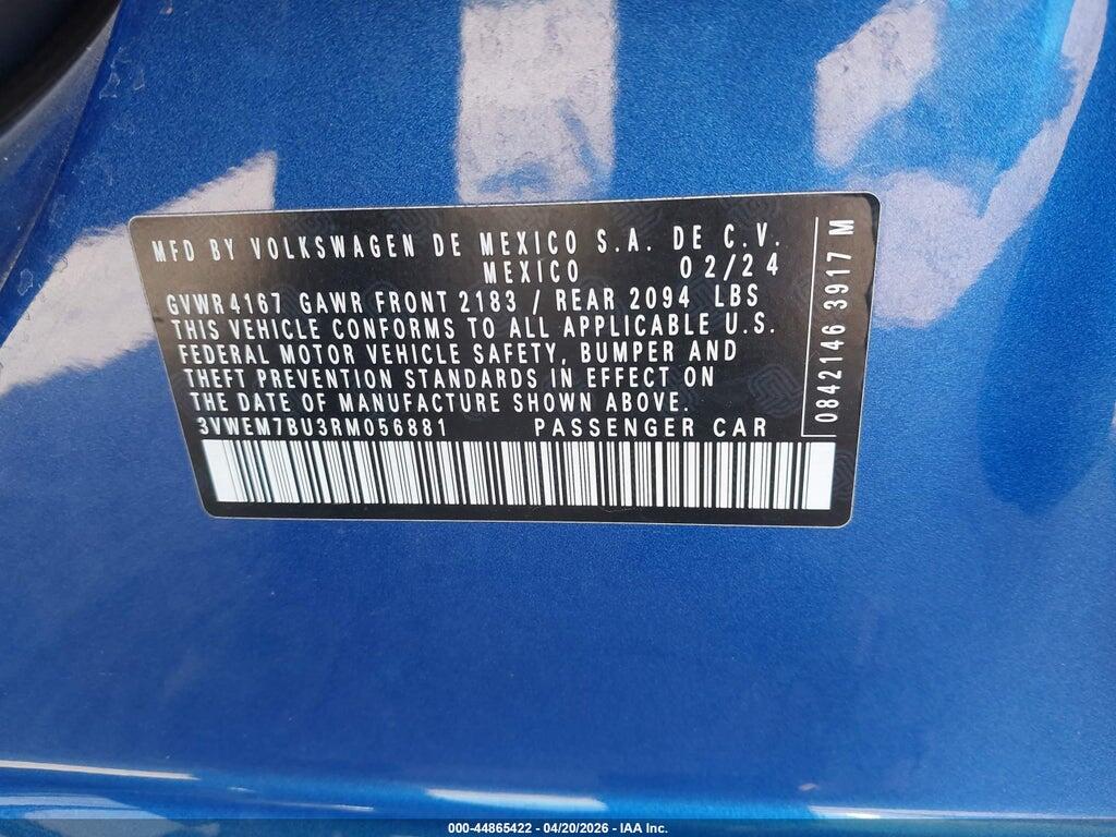 3VWEM7BU3RM056881 2024 VOLKSWAGEN JETTA photo no. 9