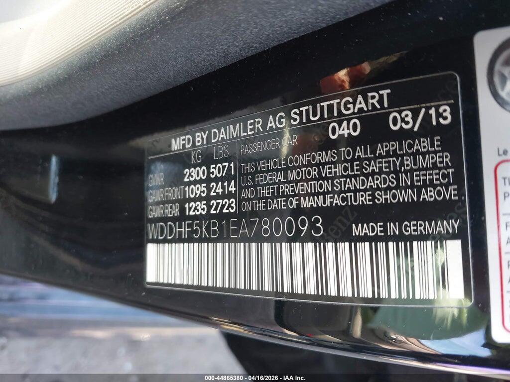 WDDHF5KB1EA780093 2014 MERCEDES-BENZ E 350 photo no. 9