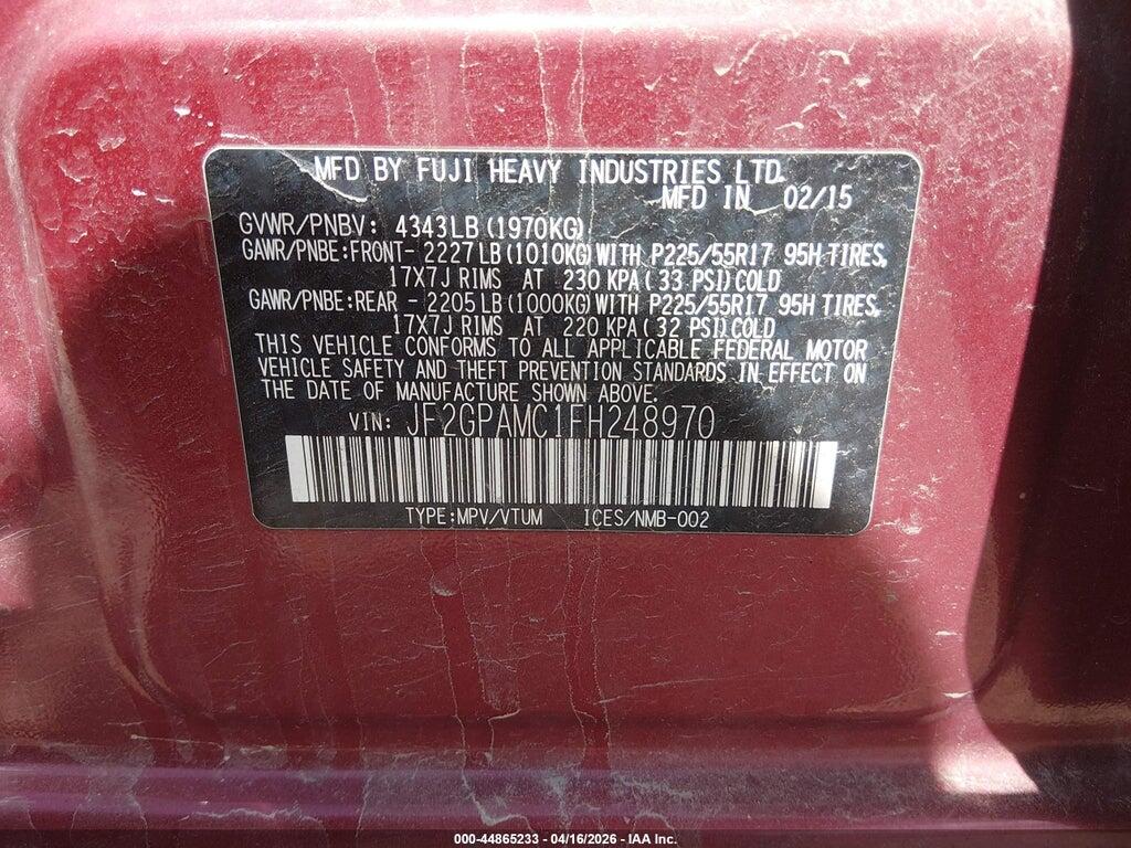 JF2GPAMC1FH248970 2015 SUBARU XV CROSSTREK photo no. 9