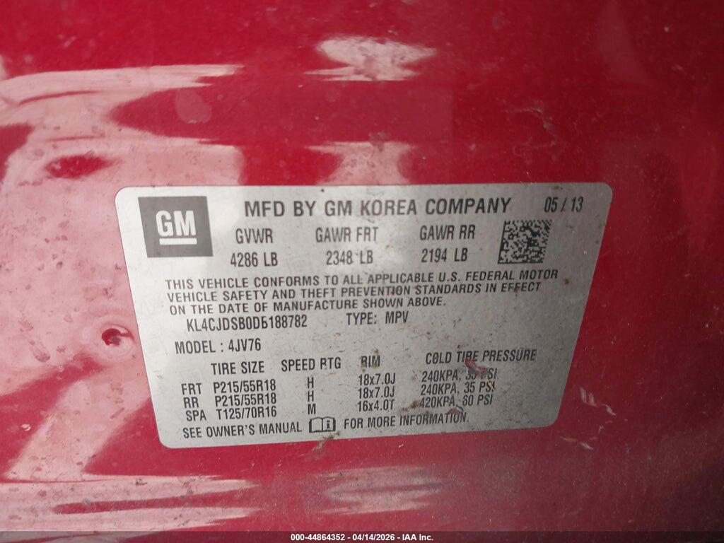 KL4CJDSB0DB188782 2013 BUICK ENCORE photo no. 9