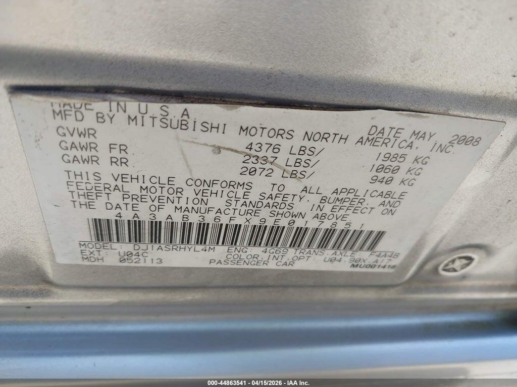 4A3AB36FX9E017851 2009 MITSUBISHI GALANT photo no. 9