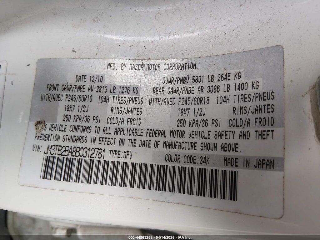 JM3TB2BA8B0312781 2011 MAZDA CX-9 photo no. 9