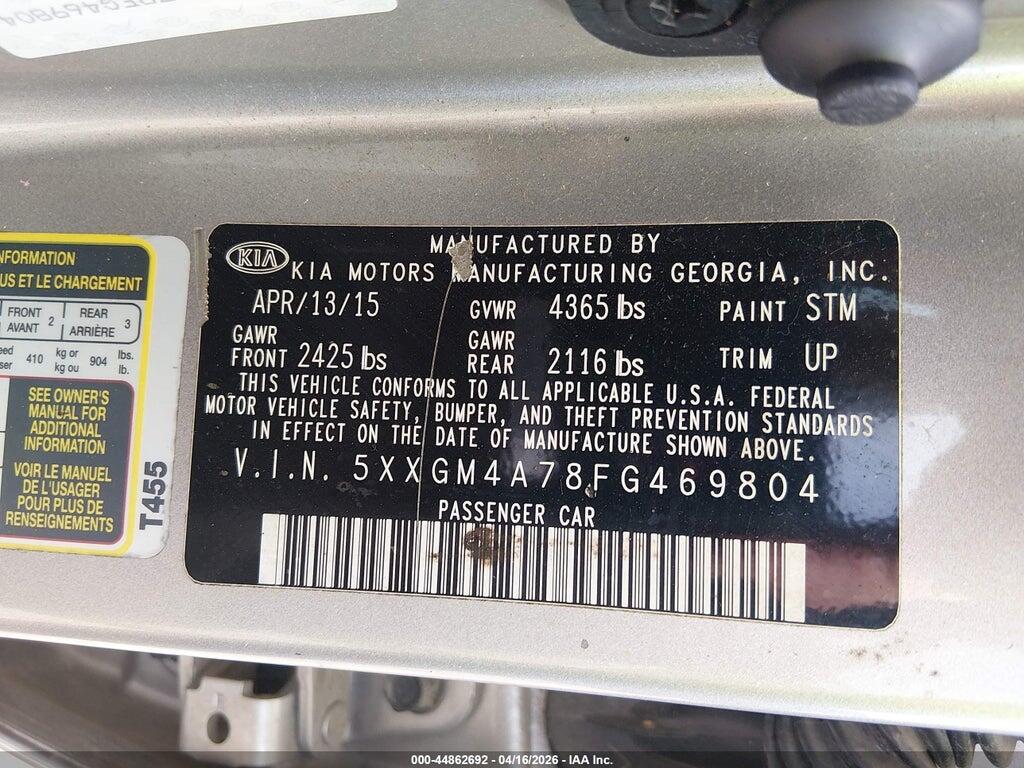5XXGM4A78FG469804 2015 KIA OPTIMA photo no. 9