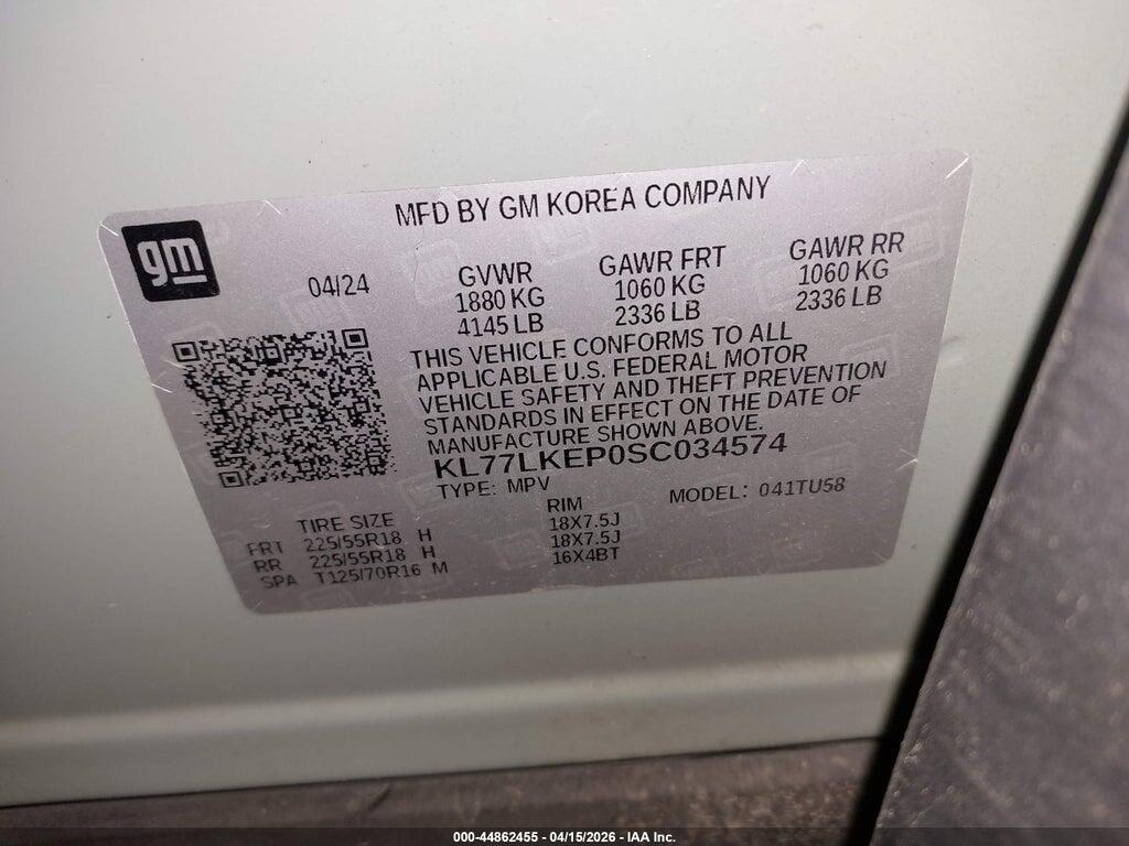 KL77LKEP0SC034574 2025 CHEVROLET TRAX photo no. 9