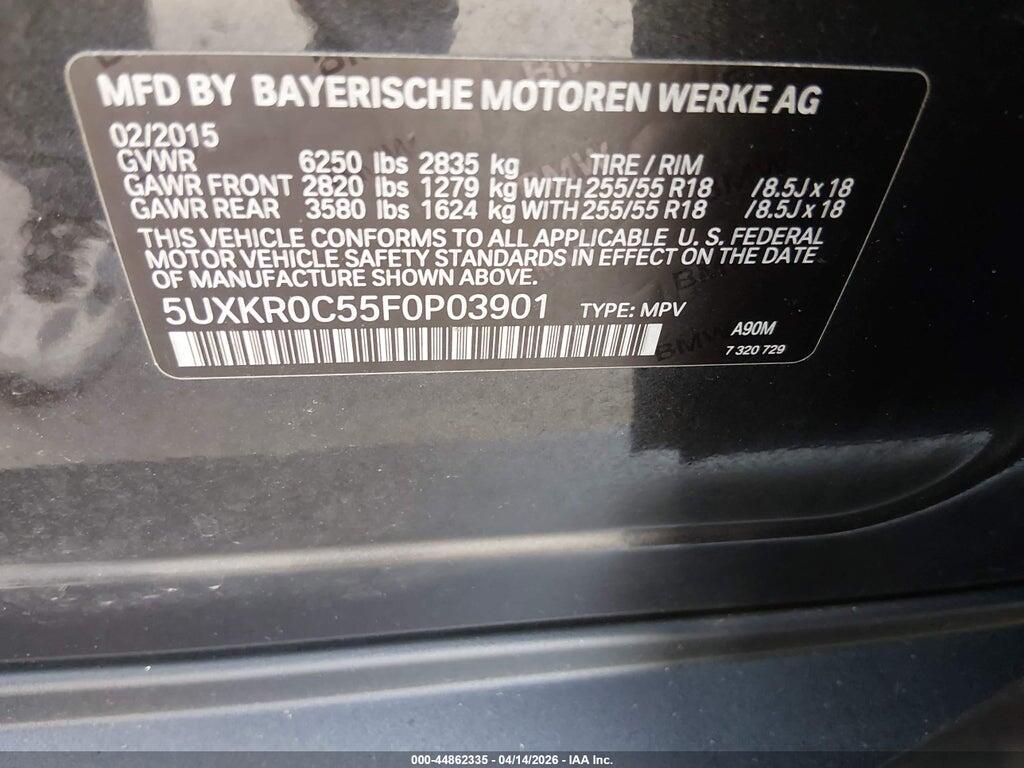 5UXKR0C55F0P03901 2015 BMW X5 photo no. 9