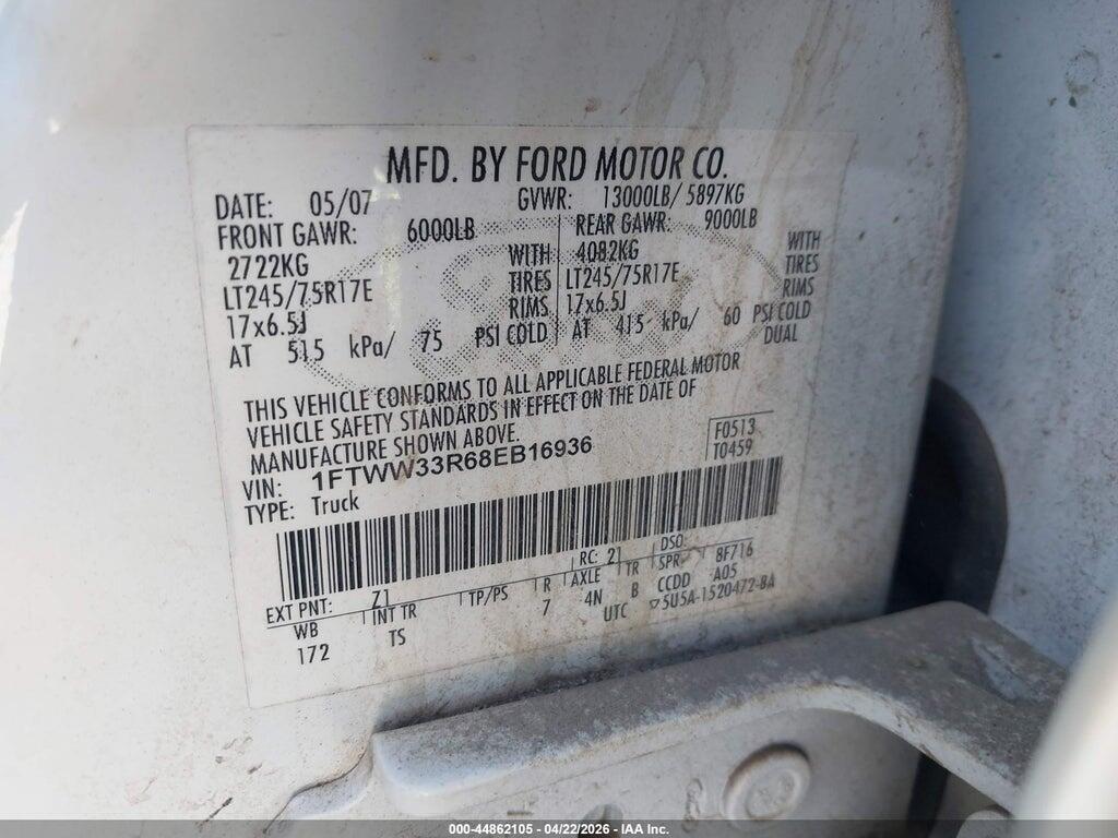 1FTWW33R68EB16936 2008 FORD F-350 photo no. 8