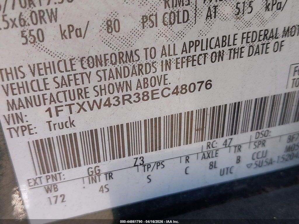 1FTXW43R38EC48076 2008 FORD F-450 photo no. 8