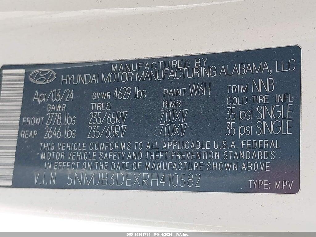 5NMJB3DEXRH410582 2024 HYUNDAI TUCSON photo no. 9